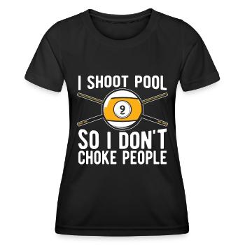 Cue Sports Je tire au billard pour ne pas jouer au billard - T-shirt sport Femme - noir - Devant - AI Model Female 172 light (172cm)