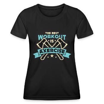 Lancer de hache Le meilleur entraînement est le lanceur de hache - T-shirt sport Femme - noir - Devant - AI Model Female 172 light (172cm)