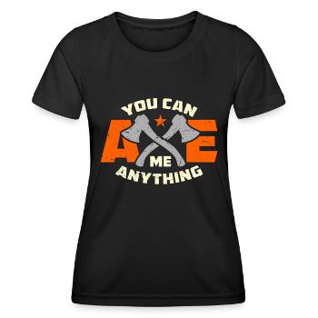 Lancer de hache Vous pouvez me hacher Bullseye Lanceur de hache - T-shirt sport Femme - noir - Devant - AI Model Female 172 light (172cm)