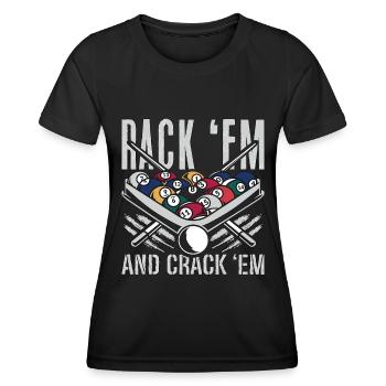 Cue Sports Rack 'And Crack Snooker Pool Player - Women's Functional T-Shirt - black - Front - AI Model Female 172 light (172cm)