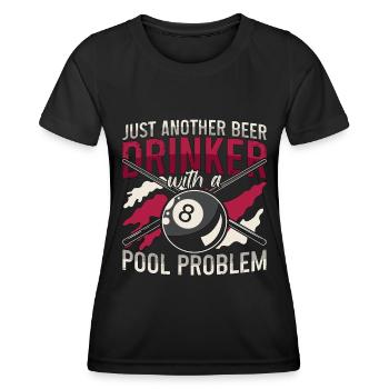 Cue Sports Just Another Beer Drinker With Snooker - Women's Functional T-Shirt - black - Front - AI Model Female 172 light (172cm)