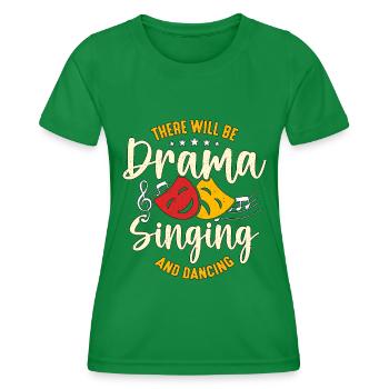 Théâtre musical Il y aura un acteur dramatique de Broadway - T-shirt sport Femme - vert - Devant - AI Model Female 172 dark (172cm)