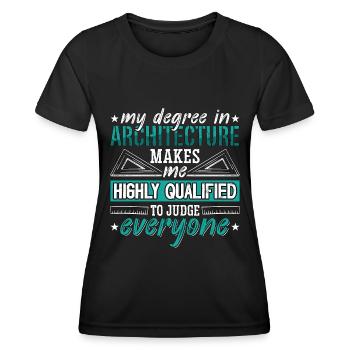 Architecture Mon diplôme en ingénierie de l’architecture - T-shirt sport Femme - noir - Devant - AI Model Female 172 light (172cm)