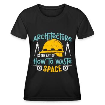 L’architecture est l’art de l’architecture - T-shirt sport Femme - noir - Devant - AI Model Female 172 light (172cm)