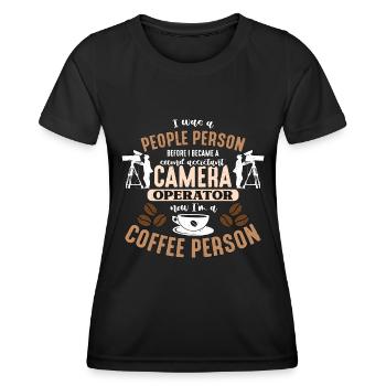 Cadreur J’étais un réalisateur de films people - T-shirt sport Femme - noir - Devant - AI Model Female 172 light (172cm)