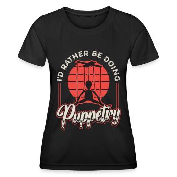 Marionnettes Je préfère faire marionnettes marionnettistes - T-shirt sport Femme - noir - Devant - AI Model Female 172 light (172cm)