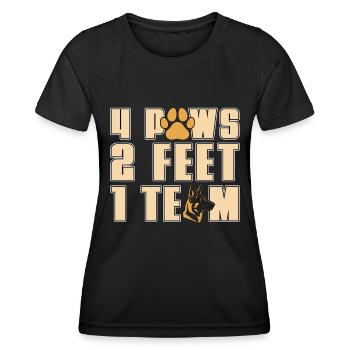 German Shepherd 4 Paws 2 Feet 1 Team Military Dogs - Women's Functional T-Shirt - black - Front - AI Model Female 172 light (172cm)