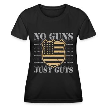Agent correctionnel Pas d’armes à feu juste éviscérer le gardien de prison - T-shirt sport Femme - noir - Devant - AI Model Female 172 light (172cm)