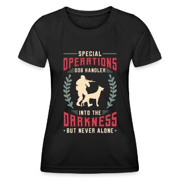 Chien policier des opérations spéciales malinois belges - T-shirt sport Femme - noir - Devant - AI Model Female 172 light (172cm)