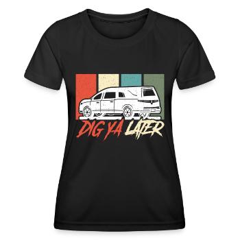 Embaumeur Dig Ya Later Retro Funeral Home Embaumeurs - T-shirt sport Femme - noir - Devant - AI Model Female 172 light (172cm)