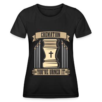 Embaumer Cremation Vous l’avez urné Maison funéraire - T-shirt sport Femme - noir - Devant - AI Model Female 172 light (172cm)