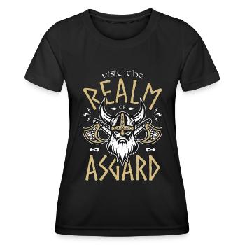 Mythologie nordique Visitez le royaume d’Asgard Valknut - T-shirt sport Femme - noir - Devant - AI Model Female 172 light (172cm)
