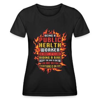 Santé publique Être un scientifique virologue public - T-shirt sport Femme - noir - Devant - AI Model Female 172 light (172cm)