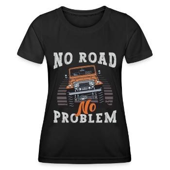 Course hors route Pas de route Pas de problème Course hors route - T-shirt sport Femme - noir - Devant - AI Model Female 172 light (172cm)