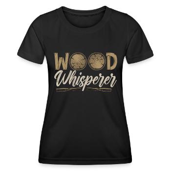Tournage sur bois Chuchoteur sur bois Artisans tourneurs sur bois - T-shirt sport Femme - noir - Devant - AI Model Female 172 light (172cm)