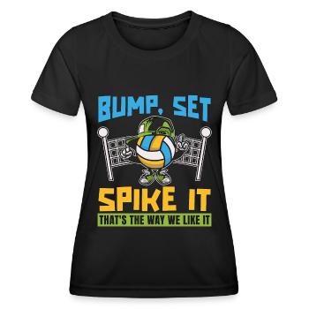 Beach Volleyball Bump Set Spike It Volleyball Club - T-shirt sport Femme - noir - Devant - AI Model Female 172 light (172cm)