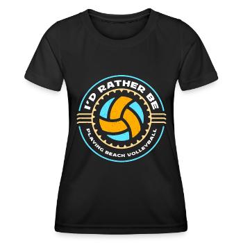 Volleyball de plage Je préfère jouer au beachball - T-shirt sport Femme - noir - Devant - AI Model Female 172 light (172cm)