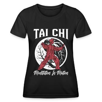 Tai Chi Méditation En Mouvement Qigong Tai Chi Lover - T-shirt sport Femme - noir - Devant - AI Model Female 172 light (172cm)