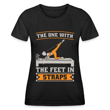 Pilates The One With The Feet In Straps Reformer - Women's Functional T-Shirt - black - Front - AI Model Female 172 light (172cm)
