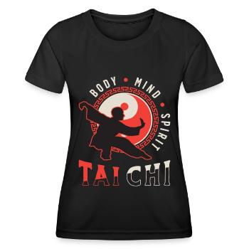 Tai Chi Corps Tai Chi Méditation Qigong - T-shirt sport Femme - noir - Devant - AI Model Female 172 light (172cm)