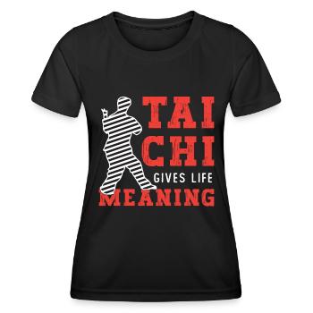 Le Tai Chi donne un sens à la vie La méditation Taijiquan - T-shirt sport Femme - noir - Devant - AI Model Female 172 light (172cm)