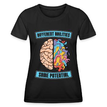 PEI Différentes capacités Même éducateur potentiel - T-shirt sport Femme - noir - Devant - AI Model Female 172 light (172cm)