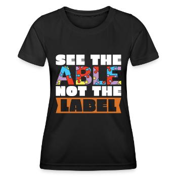 IEP Voir Le capable pas le label Éducation spécialisée - T-shirt sport Femme - noir - Devant - AI Model Female 172 light (172cm)
