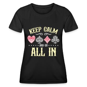Blackjack classique Restez calme et allez tout dans le casino - T-shirt sport Femme - noir - Devant - AI Model Female 172 light (172cm)