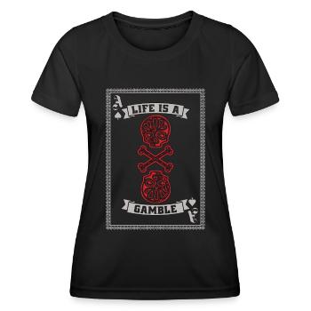 Classic Blackjack Life Is A Gamble Loves Gambling - Women's Functional T-Shirt - black - Front - AI Model Female 172 light (172cm)