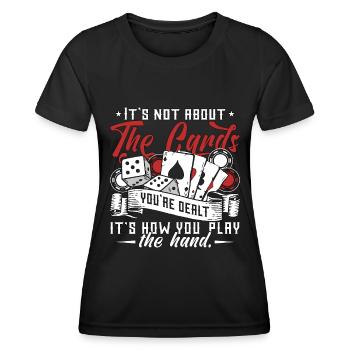 Dés de poker Il ne s’agit pas des cartes que vous jouez - T-shirt sport Femme - noir - Devant - AI Model Female 172 light (172cm)