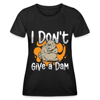 Beaver Dam I Don’t Give A Dam Loves Rodent Animals - T-shirt sport Femme - noir - Devant - AI Model Female 172 light (172cm)