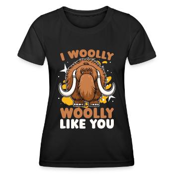 Mammouth laineux I Woolly Woolly Like You Elephant - T-shirt sport Femme - noir - Devant - AI Model Female 172 light (172cm)