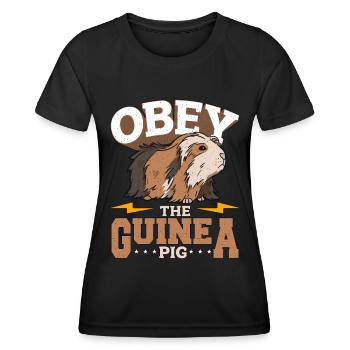Cochon d’Inde Obéir à l’amoureux des animaux du cochon d’Inde Cavy - T-shirt sport Femme - noir - Devant - AI Model Female 172 light (172cm)