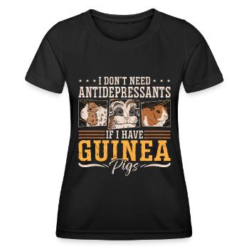 Guinea Pig I Don't Need Antidepressants Hamster - Frauen Funktions-T-Shirt - Schwarz - Vorne - AI Model Female 172 light (172cm)