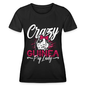 Guinea Pig Crazy Guinea Pig Lady Cavy Animal Lover - Women's Functional T-Shirt - black - Front - AI Model Female 172 light (172cm)