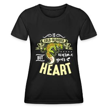 Leopard Gecko Is Cold Blooded But Warms Reptiles - Women's Functional T-Shirt - black - Front - AI Model Female 172 light (172cm)
