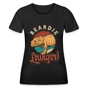 Bearded Dragon Beardie Lounger Herpetology Lizard - Frauen Funktions-T-Shirt - Schwarz - Vorne - AI Model Female 172 light (172cm)