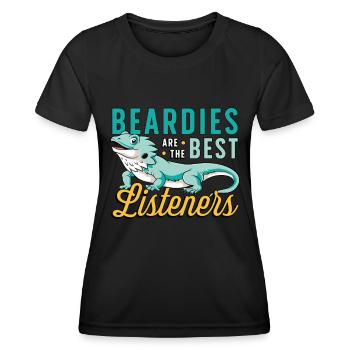 Les barbus de dragon barbus sont les meilleures têtes de dragon - T-shirt sport Femme - noir - Devant - AI Model Female 172 light (172cm)