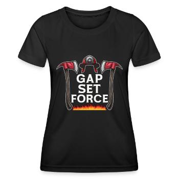 Chief Firefighter Gap Set Force Fire Department - Women's Functional T-Shirt - black - Front - AI Model Female 172 light (172cm)