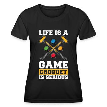 La vie de croquet est un jeu Le croquet est un maillet sérieux - T-shirt sport Femme - noir - Devant - AI Model Female 172 light (172cm)