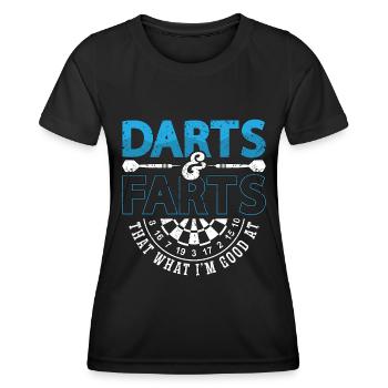 Cibler les fléchettes et les pets sportifs qui tirent des sports - T-shirt sport Femme - noir - Devant - AI Model Female 172 light (172cm)