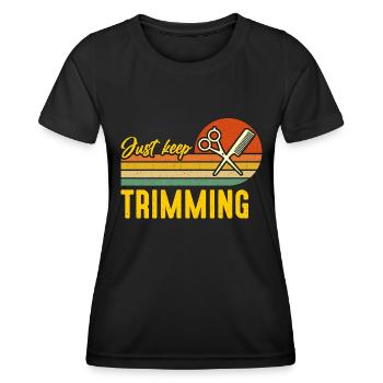 Hairstylist Just Keep Trimming Retro Haircutter - Women's Functional T-Shirt - black - Front - AI Model Female 172 light (172cm)