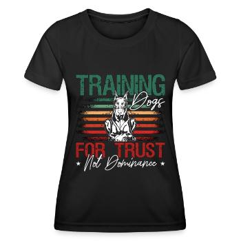 Formation de dresseur de chiens d’assistance pour le maître-chien de confiance - T-shirt sport Femme - noir - Devant - AI Model Female 172 light (172cm)