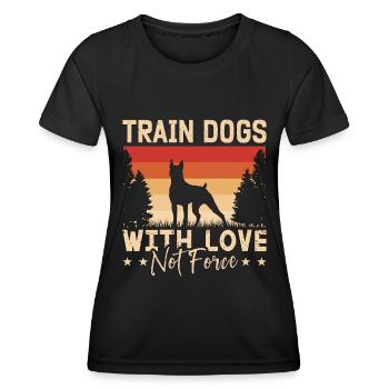 Dresseur de chiens d’assistance Former des chiens avec un propriétaire de chien d’amour - T-shirt sport Femme - noir - Devant - AI Model Female 172 light (172cm)