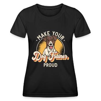 Dresseur de chiens d’assistance Faites de votre chien un amoureux de l’éducation canine - T-shirt sport Femme - noir - Devant - AI Model Female 172 light (172cm)