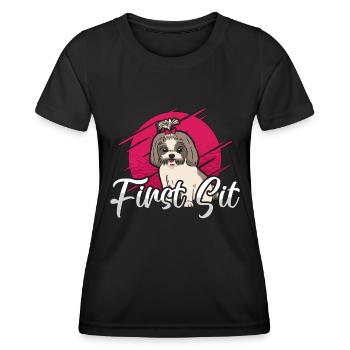 Dresseur de chiens d’assistance Premier entraîneur d’école pour animaux de compagnie assis - T-shirt sport Femme - noir - Devant - AI Model Female 172 light (172cm)