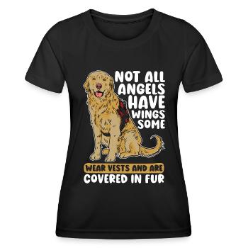 Dresseur de chiens d’assistance Tous les anges n’ont pas de propriétaire de chien - T-shirt sport Femme - noir - Devant - AI Model Female 172 light (172cm)