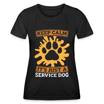 Dresseur de chiens d’assistance Keep Calm C’est juste Trainer - T-shirt sport Femme - noir - Devant - AI Model Female 172 light (172cm)