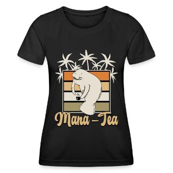 Dugong Mana-Tea Marine Animals Sea Cows Manatee - Frauen Funktions-T-Shirt - Schwarz - Vorne - AI Model Female 172 light (172cm)