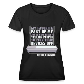 Ingénieur réseau Ma partie préférée de mon réseau - T-shirt sport Femme - noir - Devant - AI Model Female 172 light (172cm)